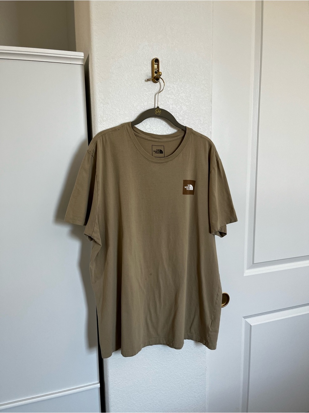 The North Face Graphic Logo T Shirt Men’s XL Tan Cotton Outdoor Casual Tee